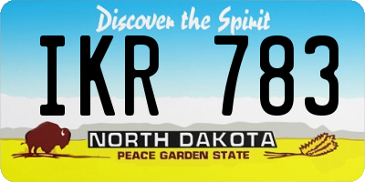 ND license plate IKR783