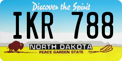 ND license plate IKR788
