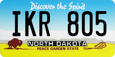 ND license plate IKR805