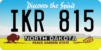 ND license plate IKR815