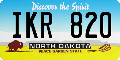 ND license plate IKR820