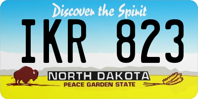 ND license plate IKR823