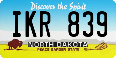 ND license plate IKR839