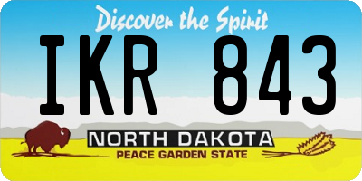 ND license plate IKR843