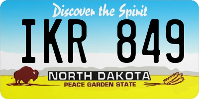 ND license plate IKR849