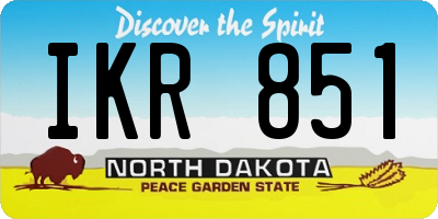 ND license plate IKR851