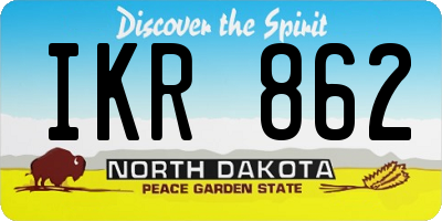 ND license plate IKR862