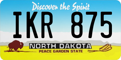 ND license plate IKR875
