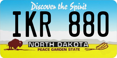 ND license plate IKR880