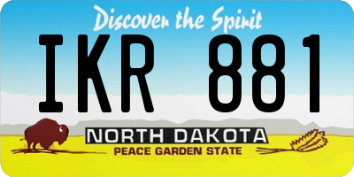 ND license plate IKR881