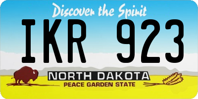ND license plate IKR923
