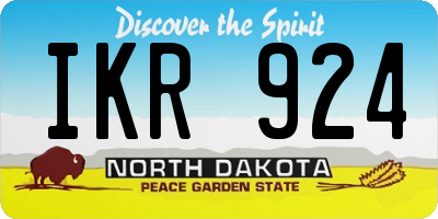 ND license plate IKR924