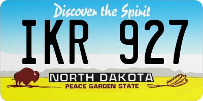 ND license plate IKR927