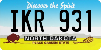 ND license plate IKR931