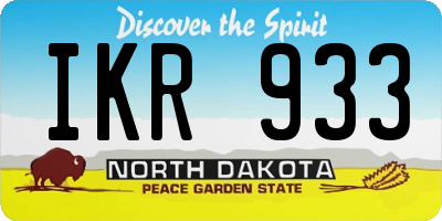 ND license plate IKR933