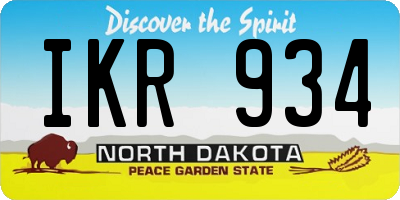 ND license plate IKR934