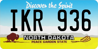ND license plate IKR936