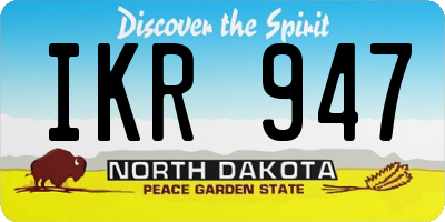 ND license plate IKR947