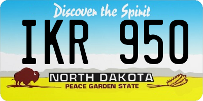 ND license plate IKR950