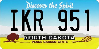 ND license plate IKR951