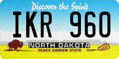 ND license plate IKR960