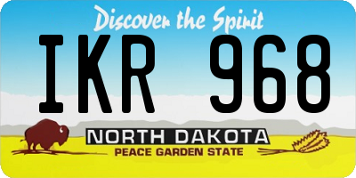 ND license plate IKR968