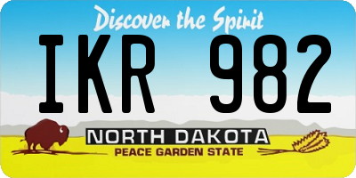 ND license plate IKR982