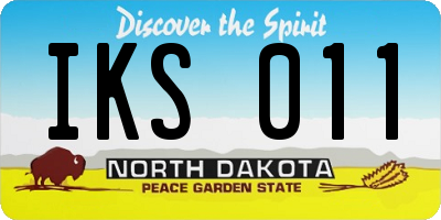 ND license plate IKS011