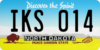 ND license plate IKS014