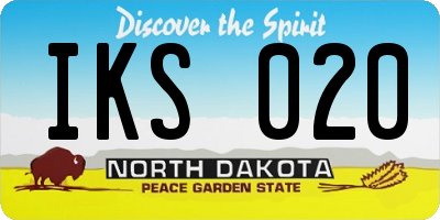 ND license plate IKS020