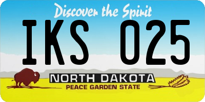ND license plate IKS025