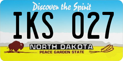 ND license plate IKS027