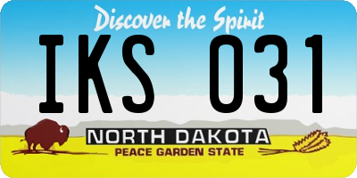ND license plate IKS031
