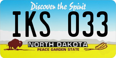 ND license plate IKS033