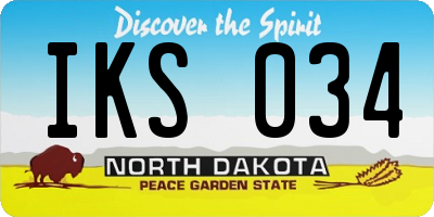 ND license plate IKS034