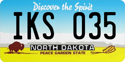 ND license plate IKS035
