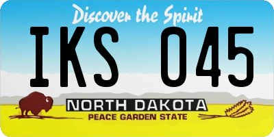 ND license plate IKS045