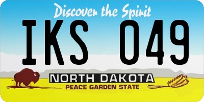 ND license plate IKS049