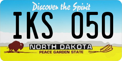 ND license plate IKS050