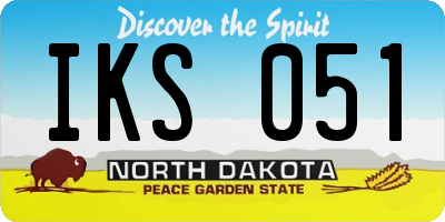 ND license plate IKS051