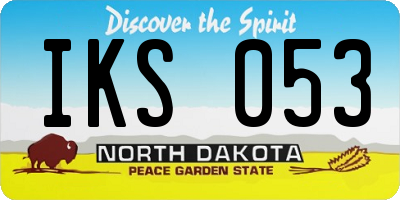 ND license plate IKS053
