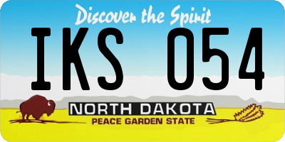 ND license plate IKS054