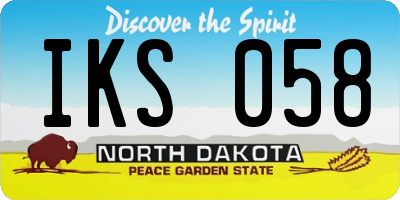 ND license plate IKS058