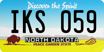 ND license plate IKS059