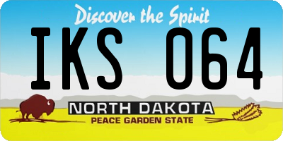 ND license plate IKS064