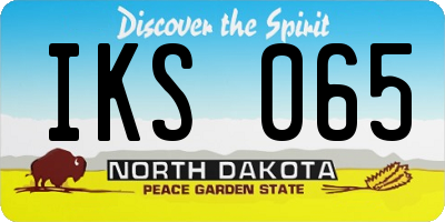 ND license plate IKS065