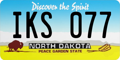 ND license plate IKS077