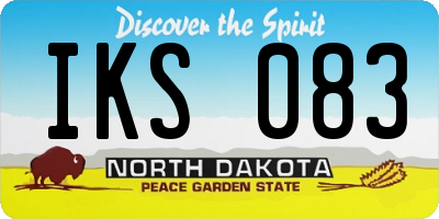ND license plate IKS083