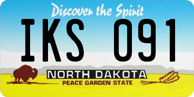 ND license plate IKS091
