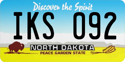 ND license plate IKS092